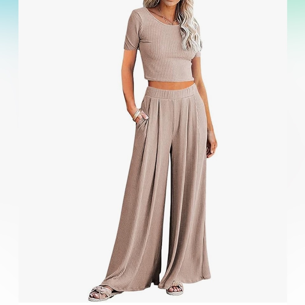 2 piece khaki lounge set